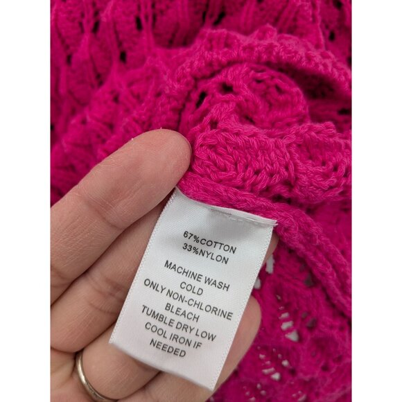 Broadway 38 Button Up Cardigan Women Size XL Textured Chunky Open Knit Academia - Picture 8 of 9